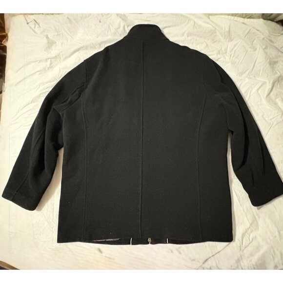 Like New Calvin Klein Mens Black Double-Zip Wool Blend Coat XL Quilted Lining - Picture 3 of 15